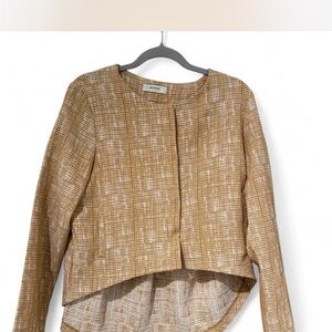 Alpha Studio Mustard and White Patterned Jacket